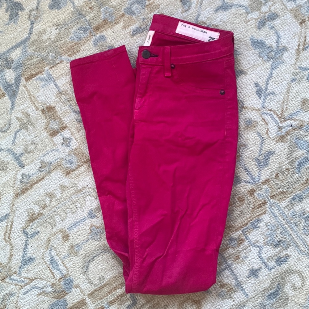 rag & bone pink skinny legging jean size 25